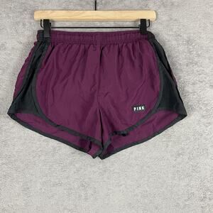 PINK Victoria's Secret Shorts Womens Medium Purple Black Running Athletic